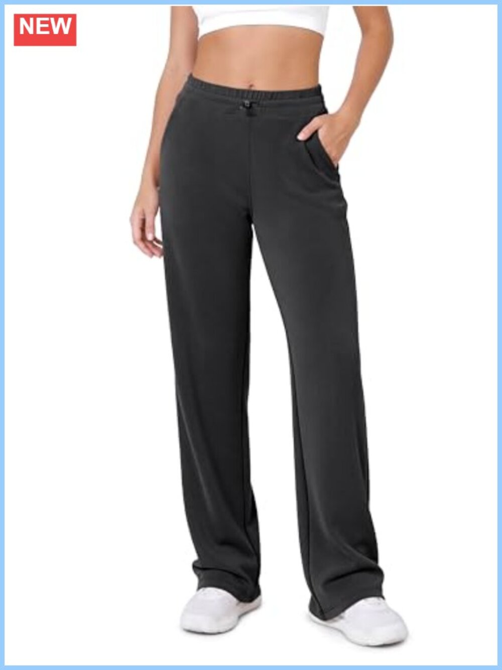 Modal Soft Wide Leg Lounge Pants with Pockets High Waist Adjustable Shockcord